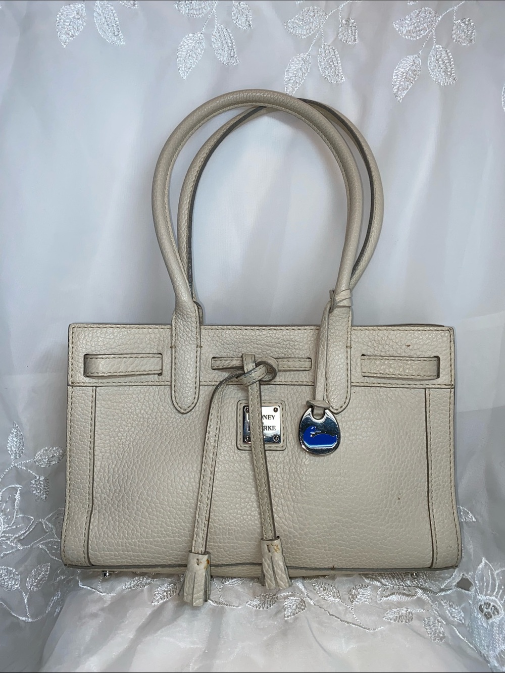 Dooney & Bourke East West Pebble Leather Satchel Shoulder Bag